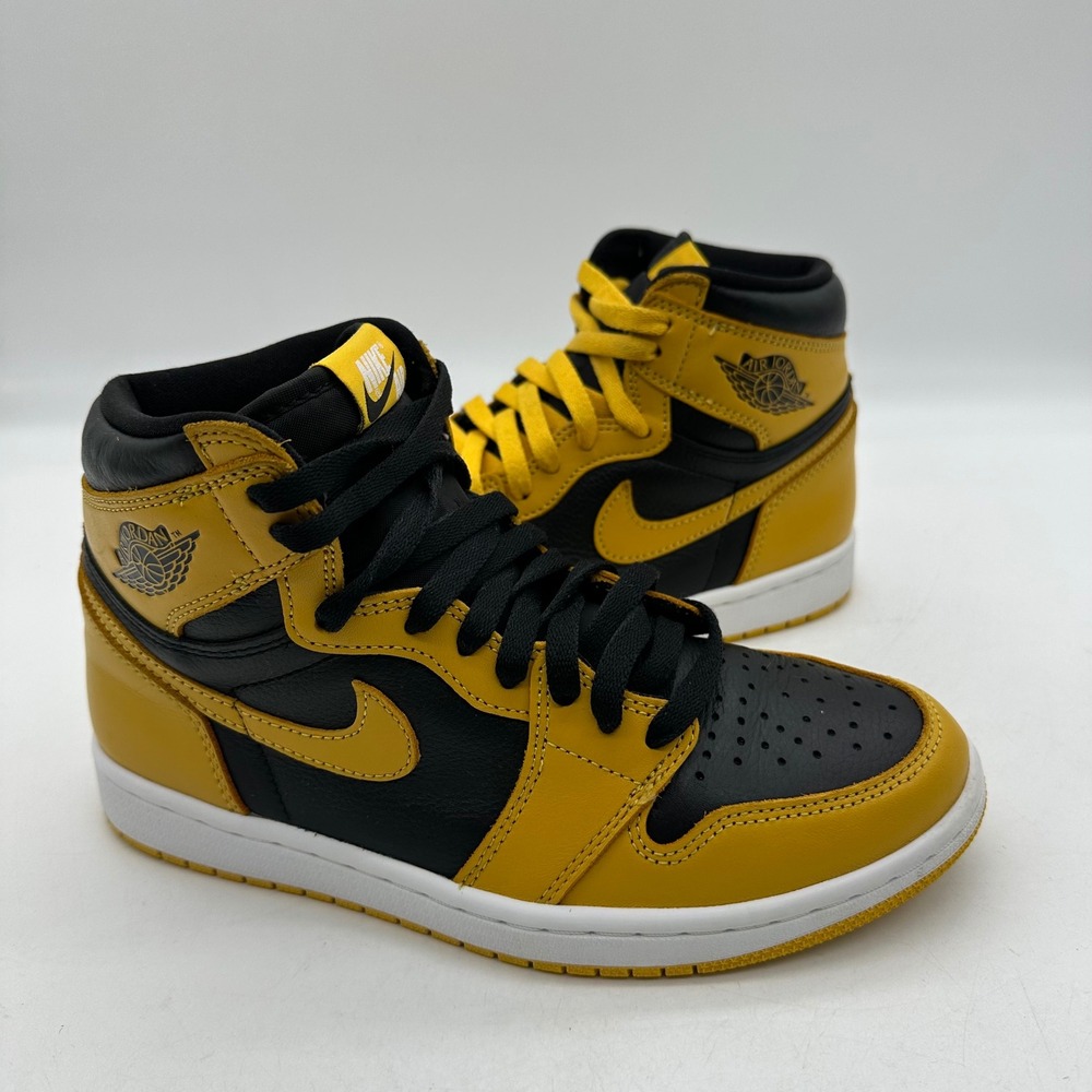 Nike 555088-701 Mens Size 7 Air Jordan 1 Retro High OG Pollen Black Yellow Shoes